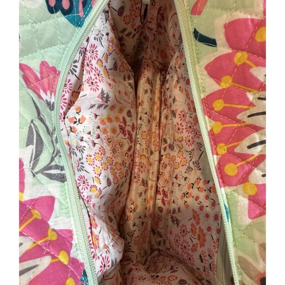 Vera Bradley Paisley Floral Pattern Purse Shoulder Bag Green Blue Boho Spring - Picture 3 of 15